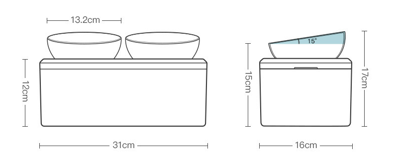 Modern Oblique double transparent bowl